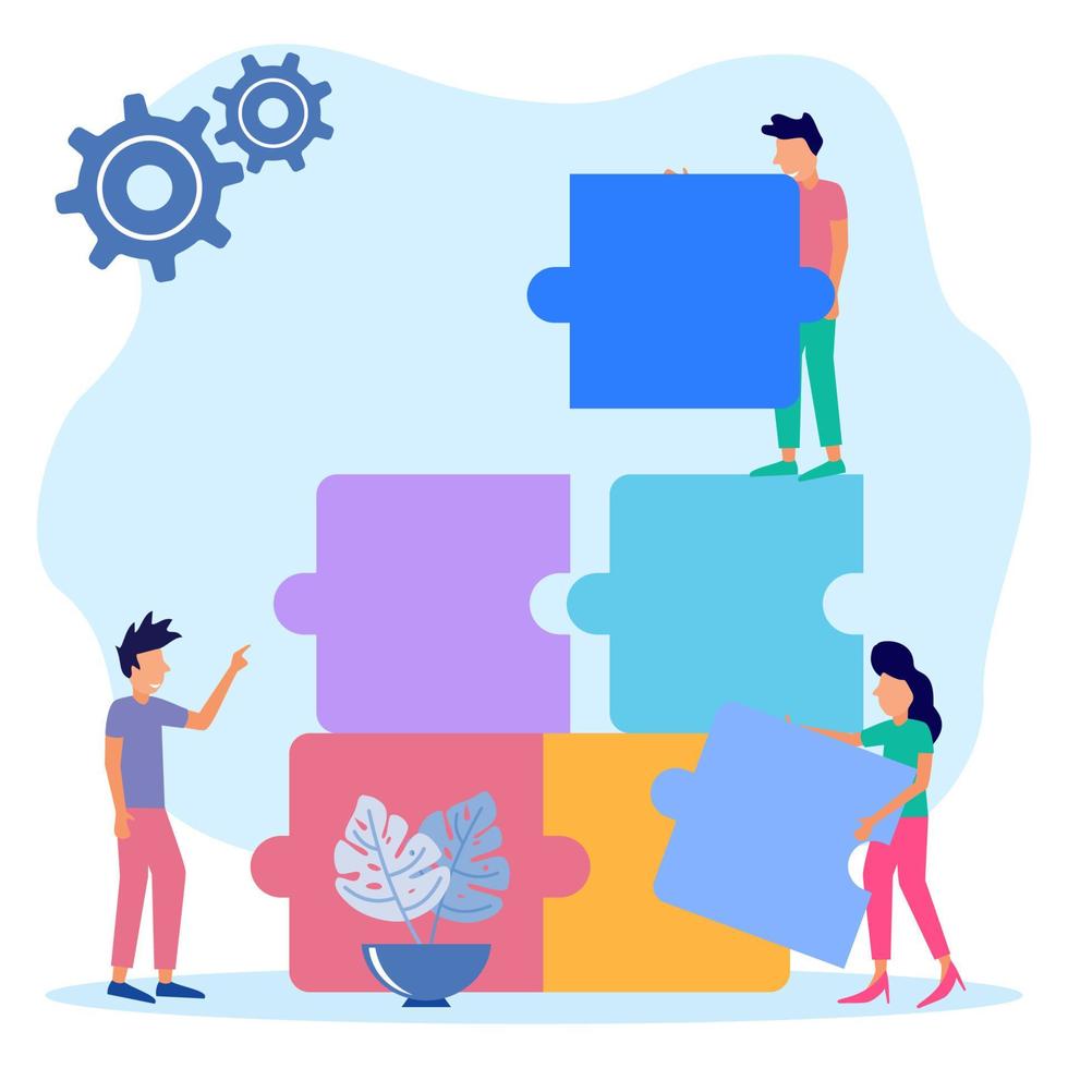 Illustration vector graphic cartoon character of business team
