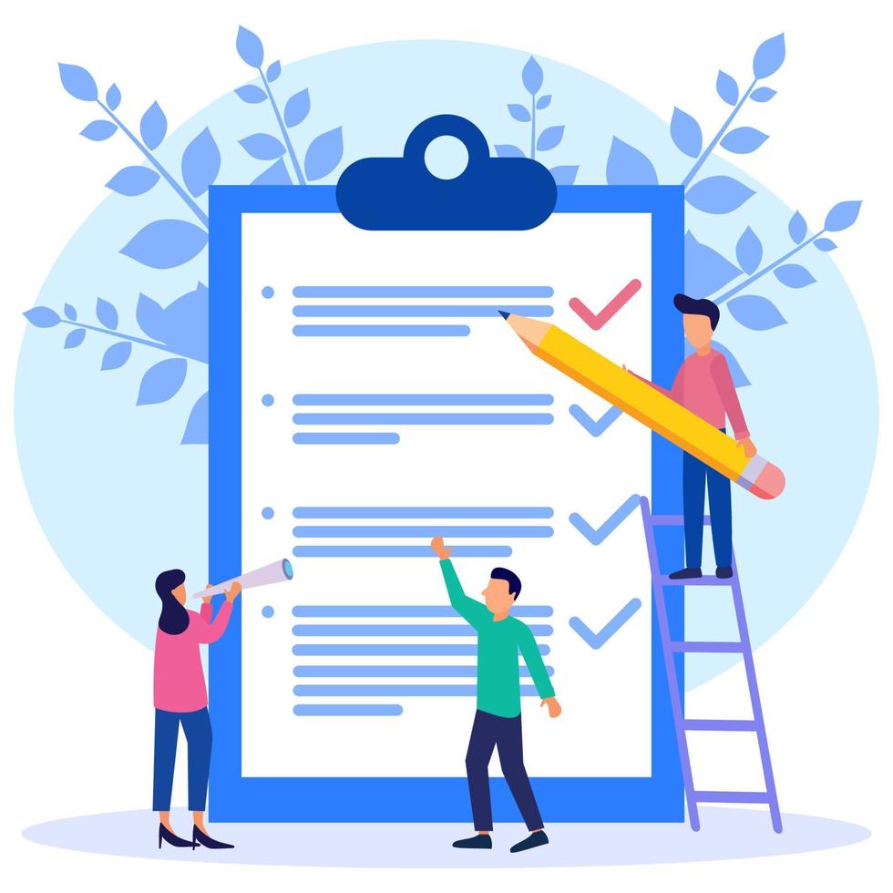Illustration vector graphic cartoon character of checklist