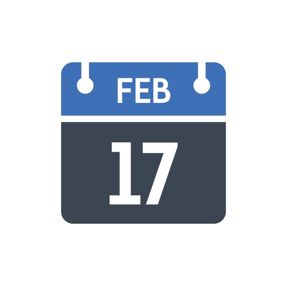 February 17 Calendar Icon, Date Icon vector