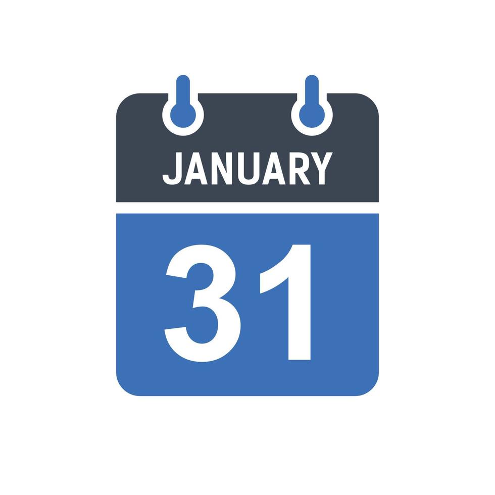 January 31 Calendar Date Icon vector