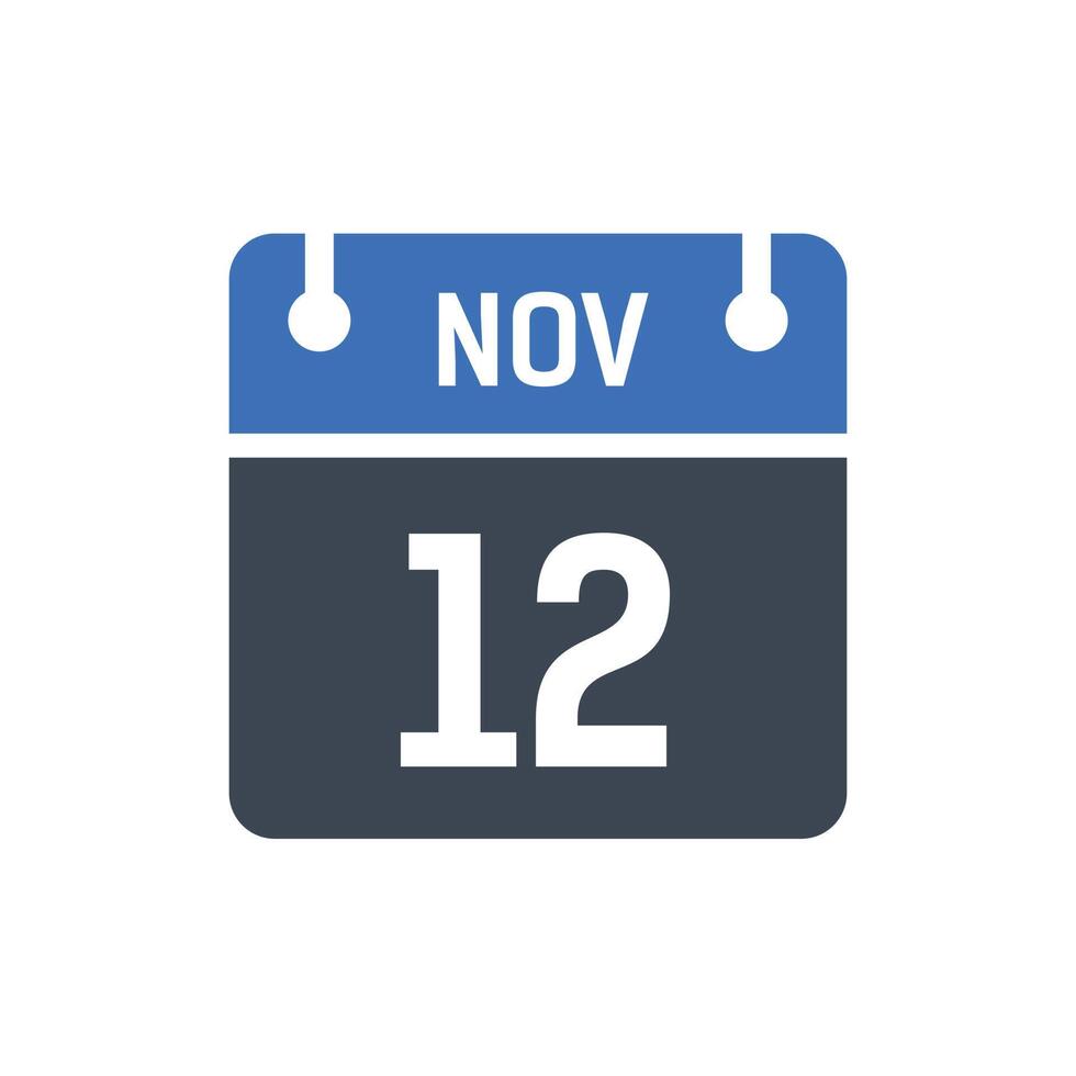 November 12 Calendar Date Icon vector