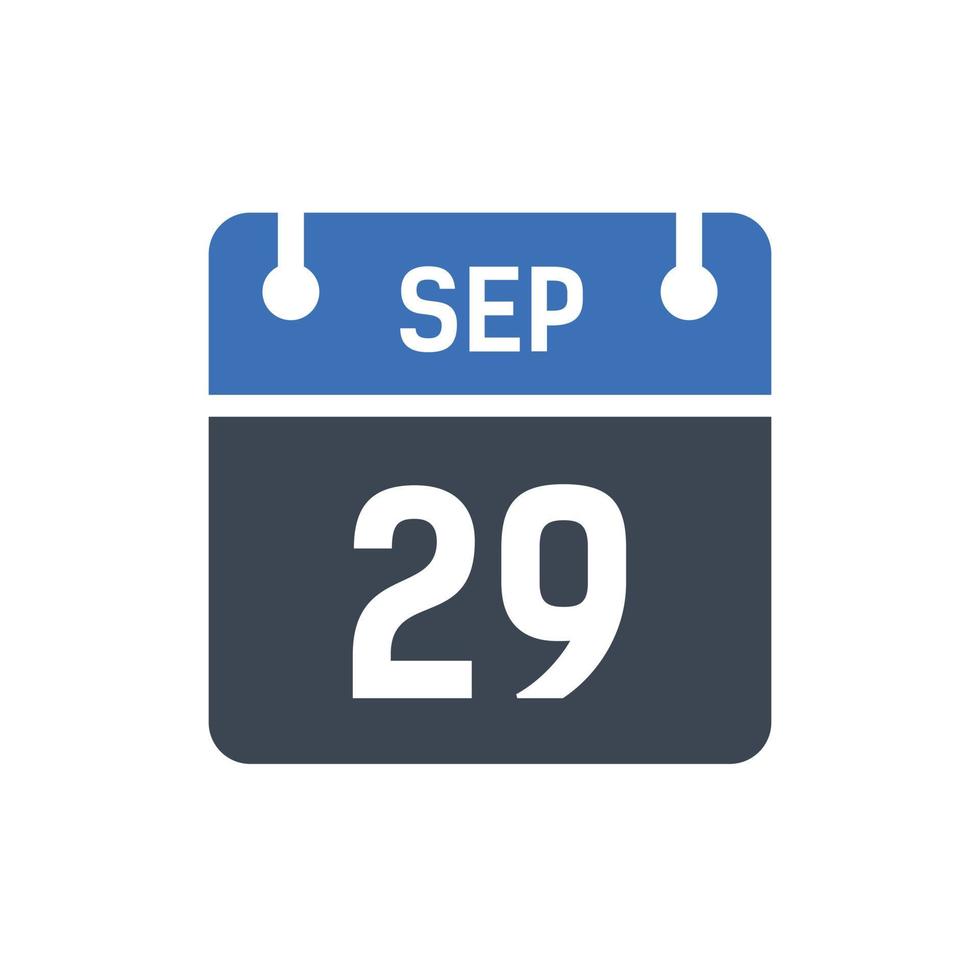 September 29 Date of Month Calendar vector