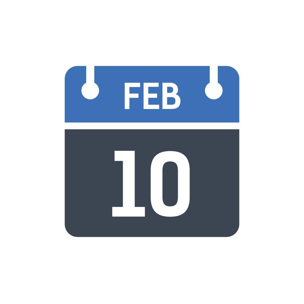 February 10 Calendar Date Icon vector