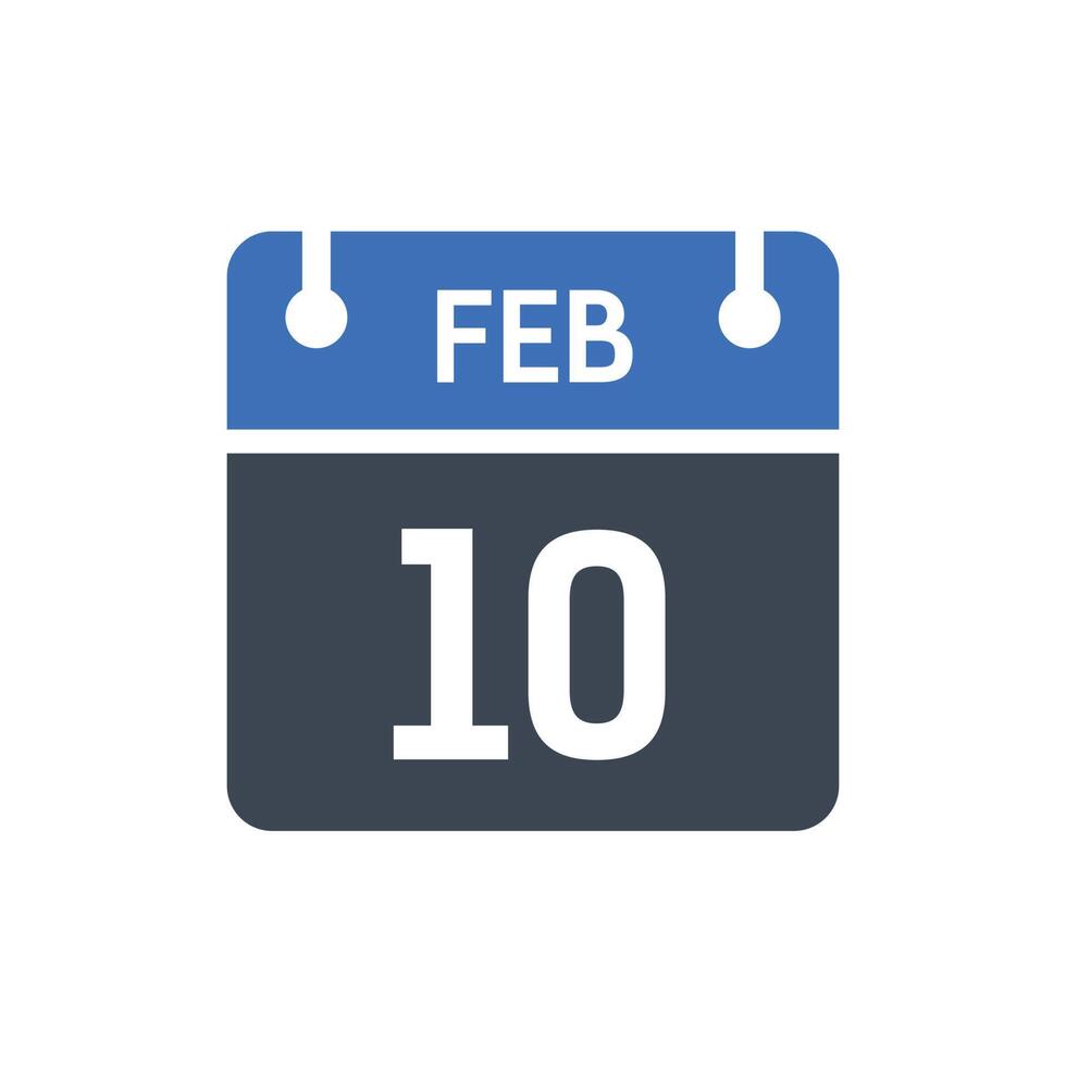 February 10 Calendar Date Icon 5260490 Vector Art at Vecteezy