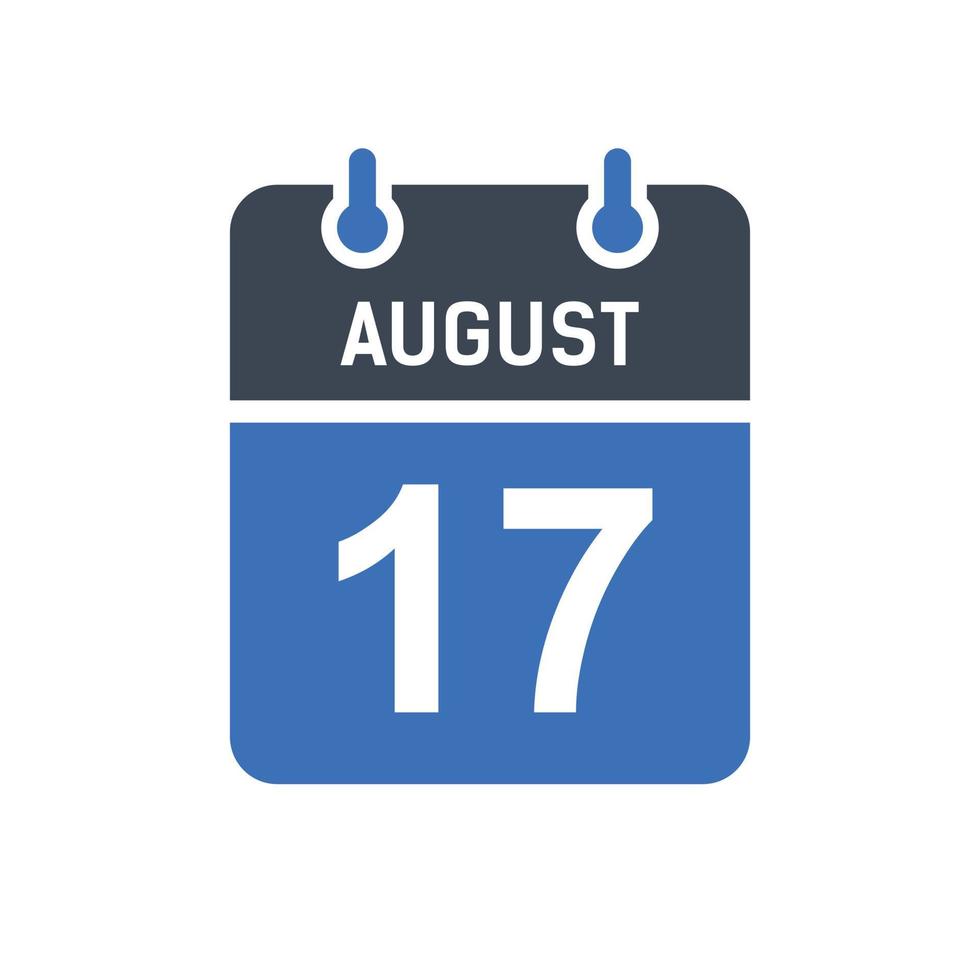 August 17 Calendar Date Icon vector