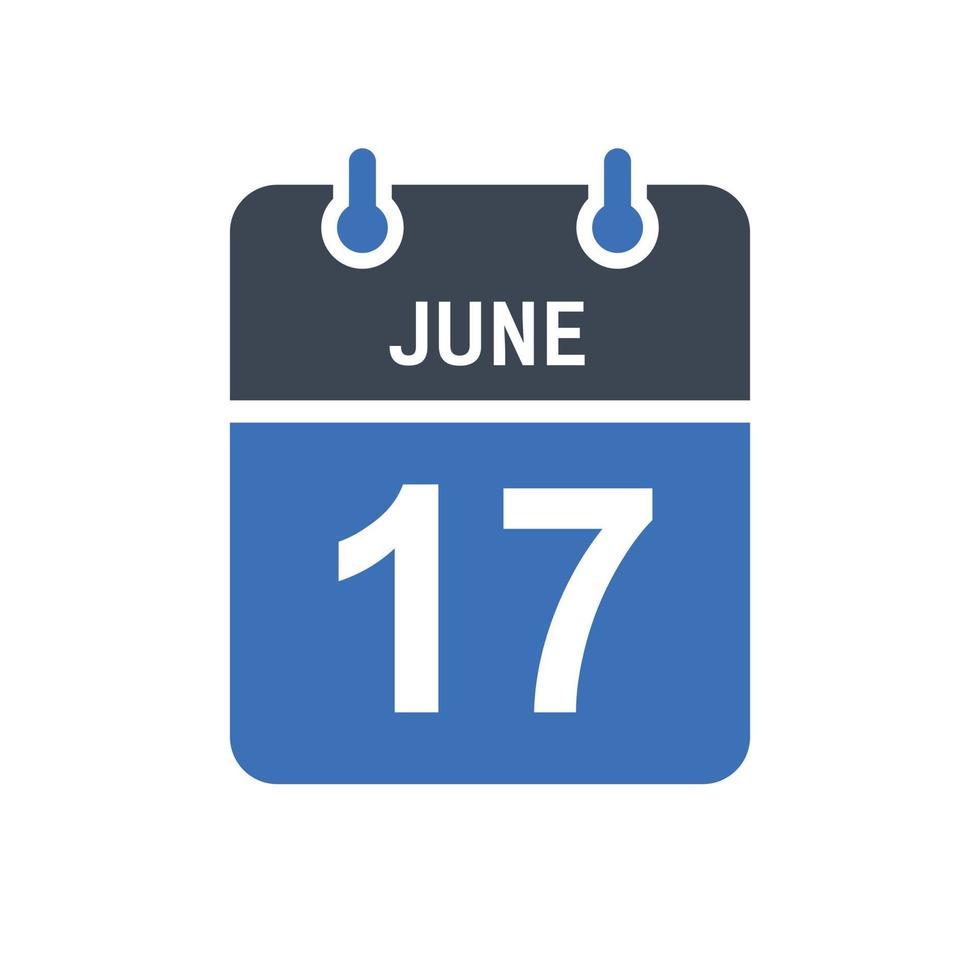 June 17 Calendar Date Icon vector