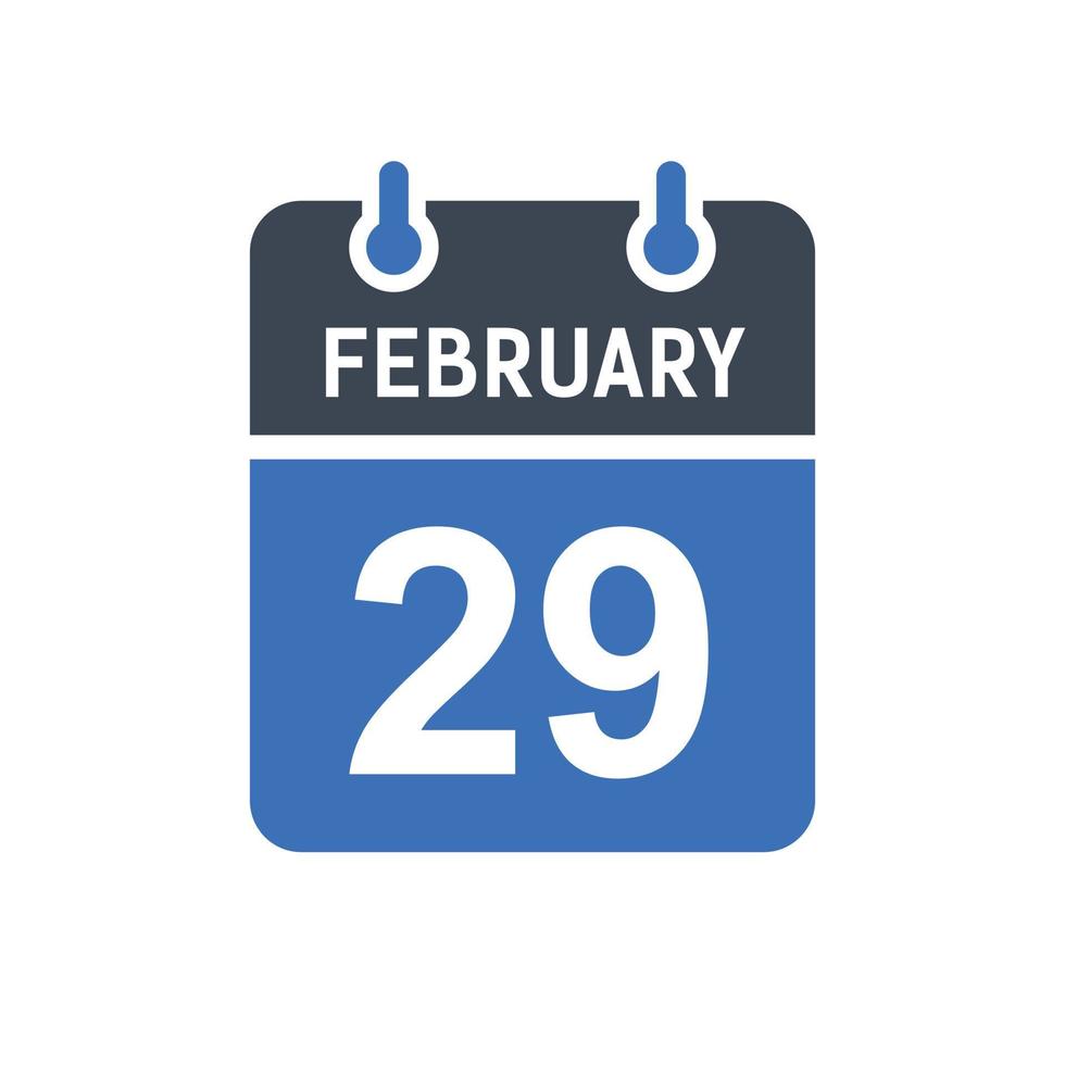 February 29 Calendar Date Icon vector