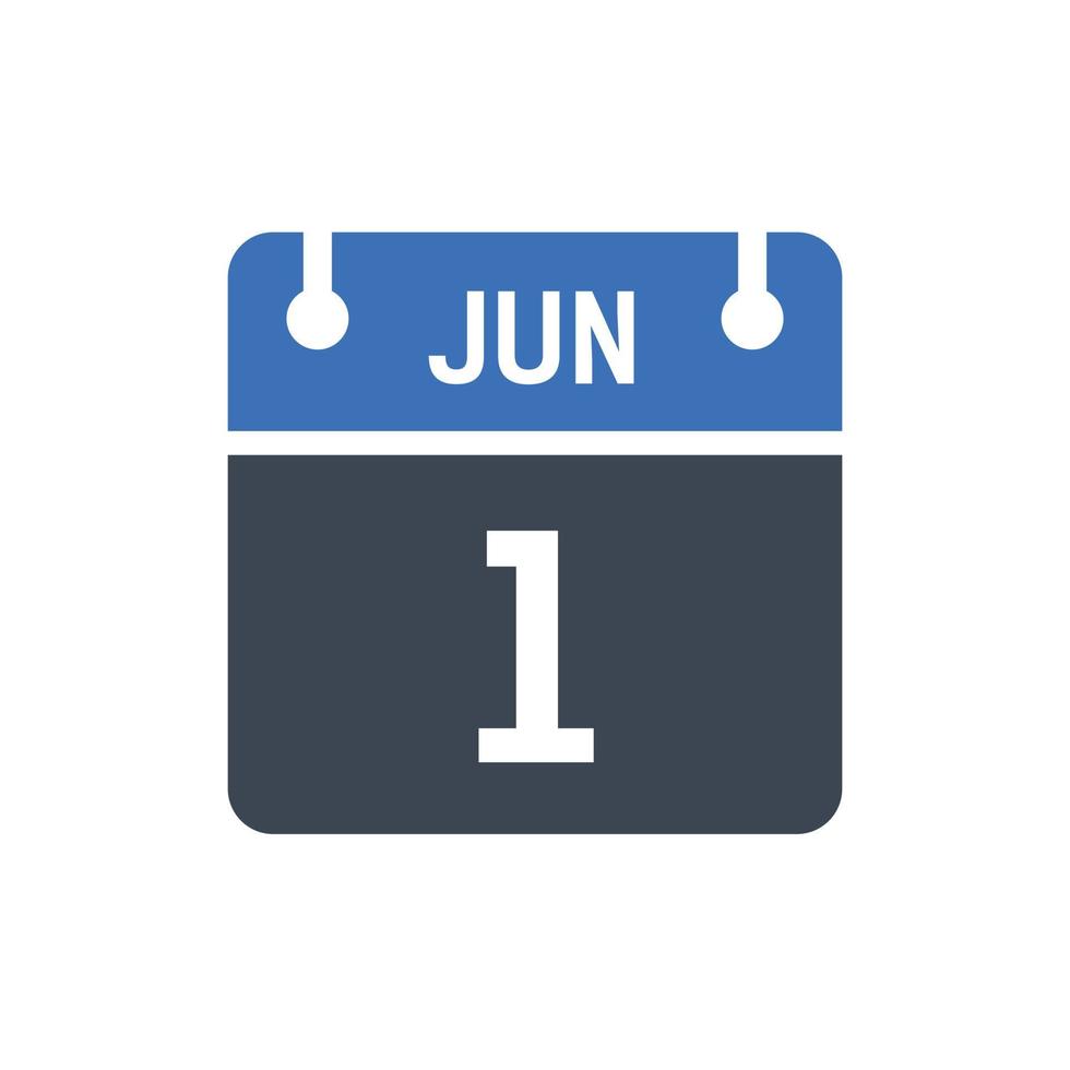 1 de junio icono de calendario, icono de fecha vector