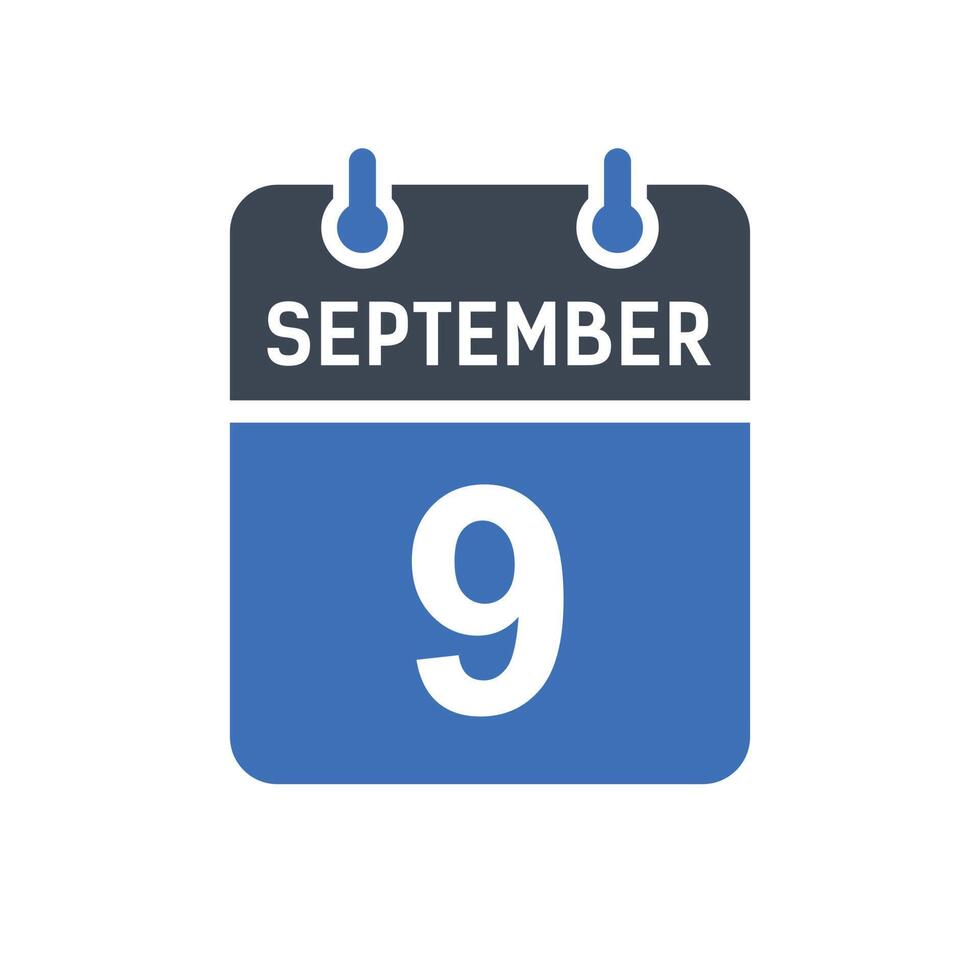 September 9 Calendar Date Icon 5260618 Vector Art at Vecteezy