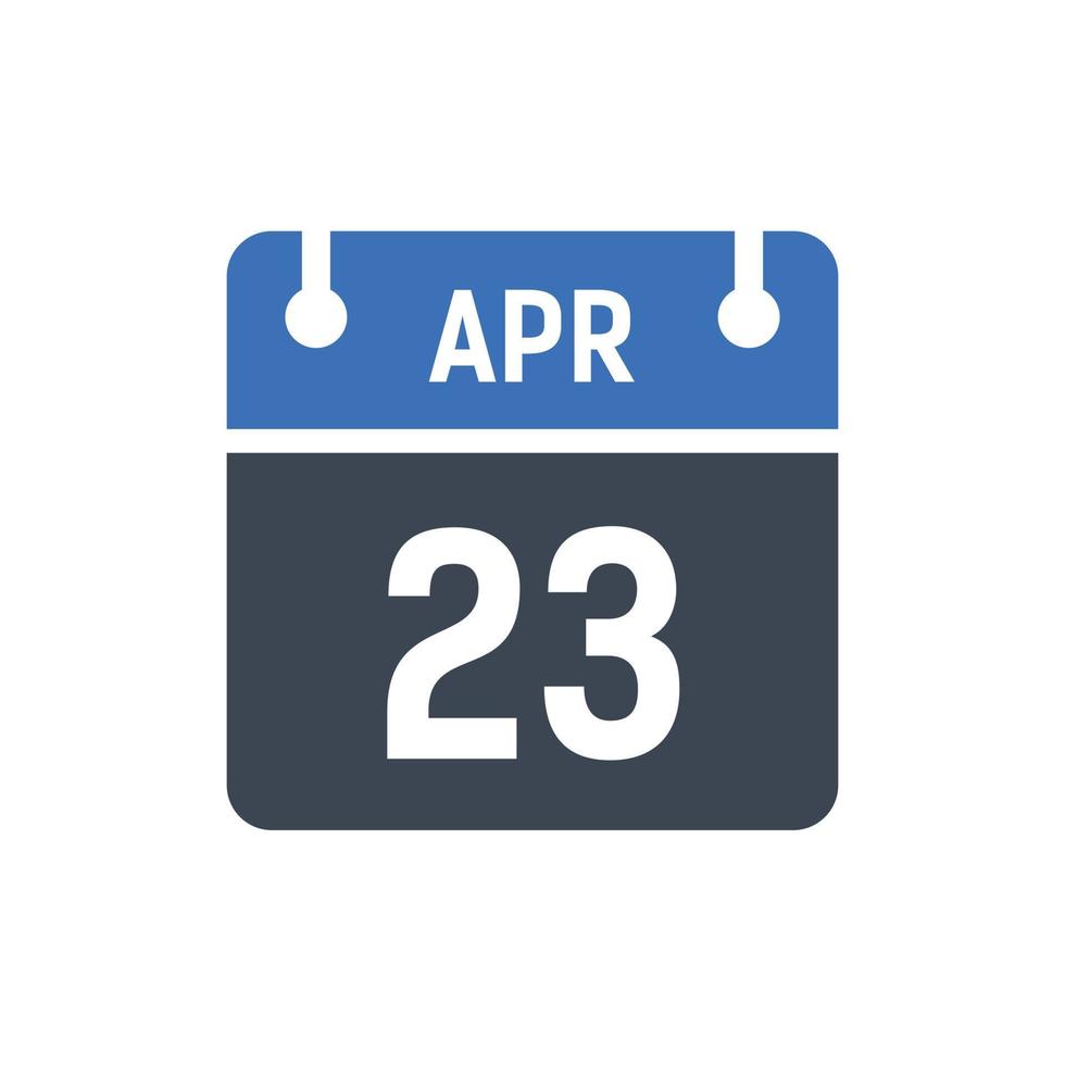 April 23 Calendar Date Icon vector