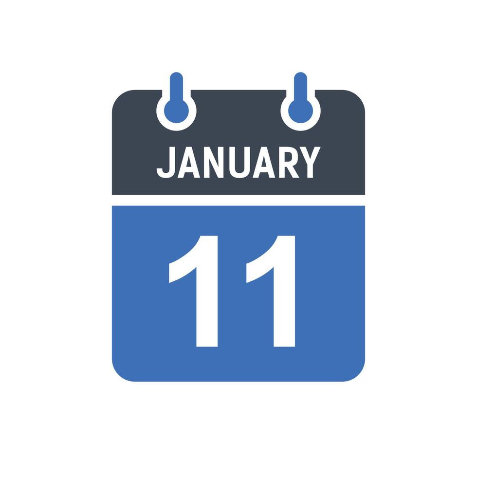 January 11 Calendar Date Icon vector