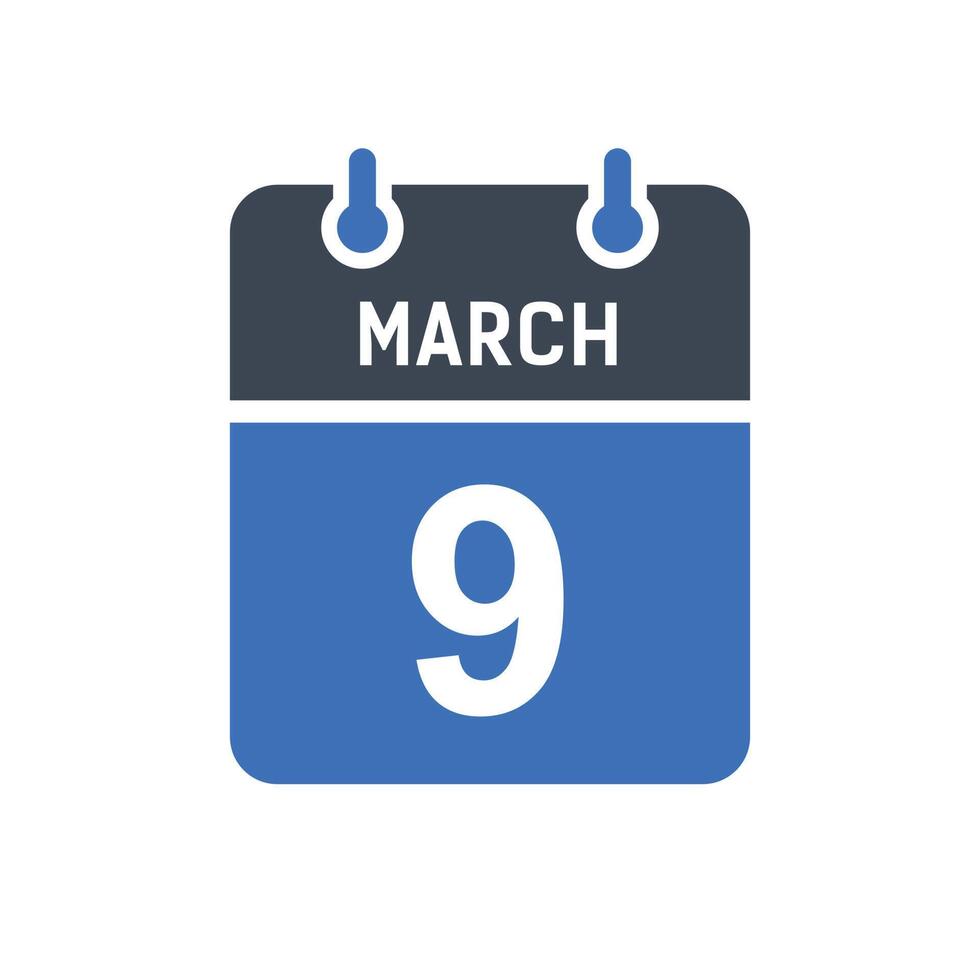 March 9 Calendar Date Icon 5260756 Vector Art at Vecteezy