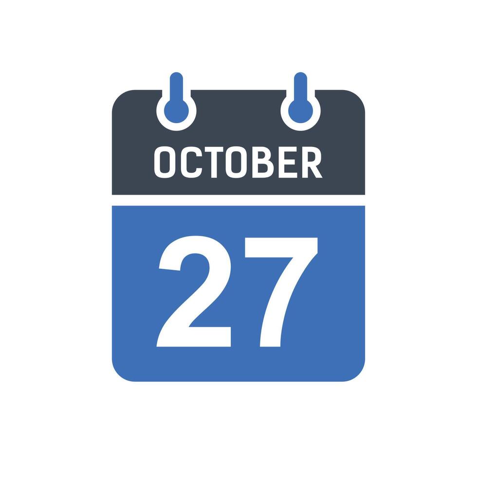 October 27 Calendar Date Icon 5260769 Vector Art at Vecteezy