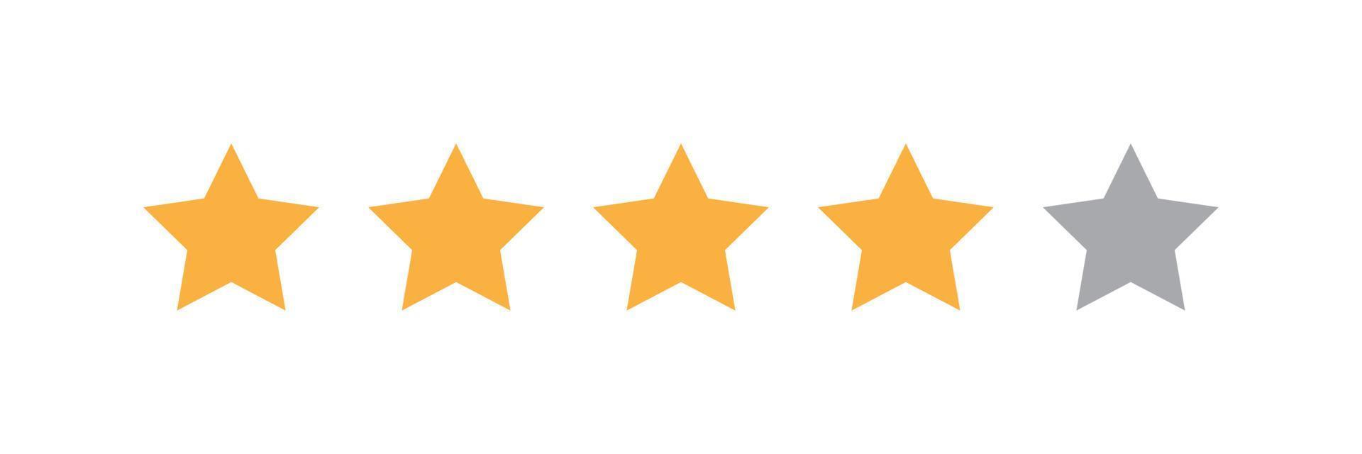 Four stars customer product rating review vector