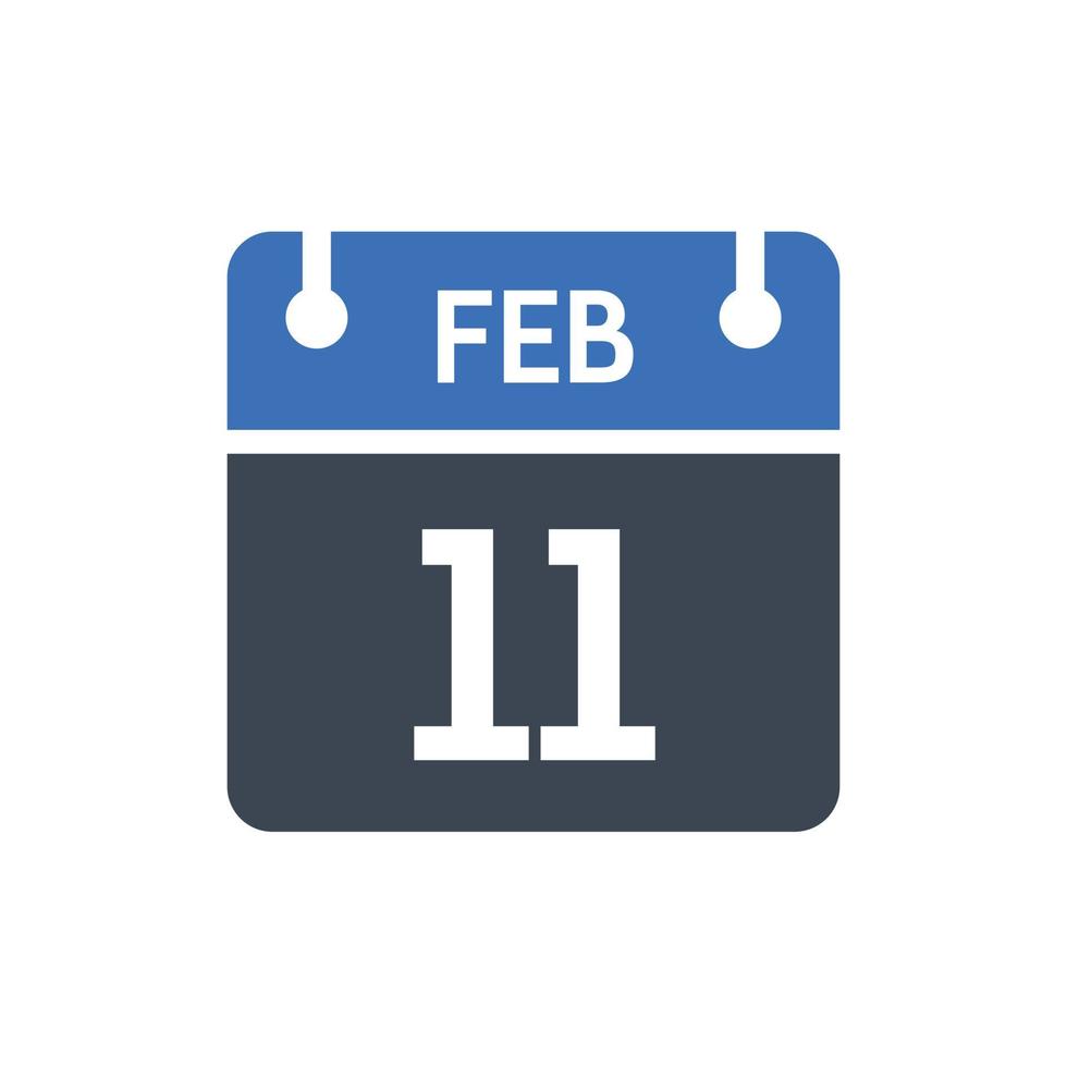 February 11 Calendar Date Icon vector