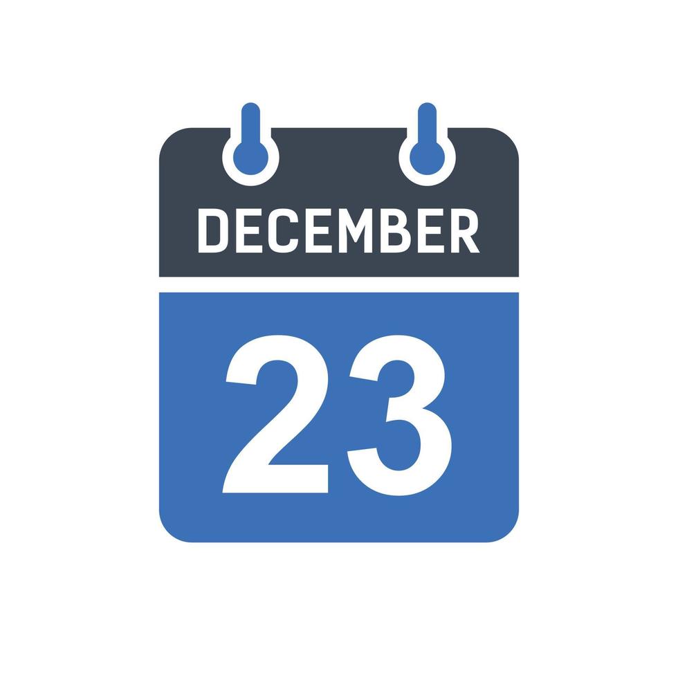 December 23 Calendar Date Icon vector