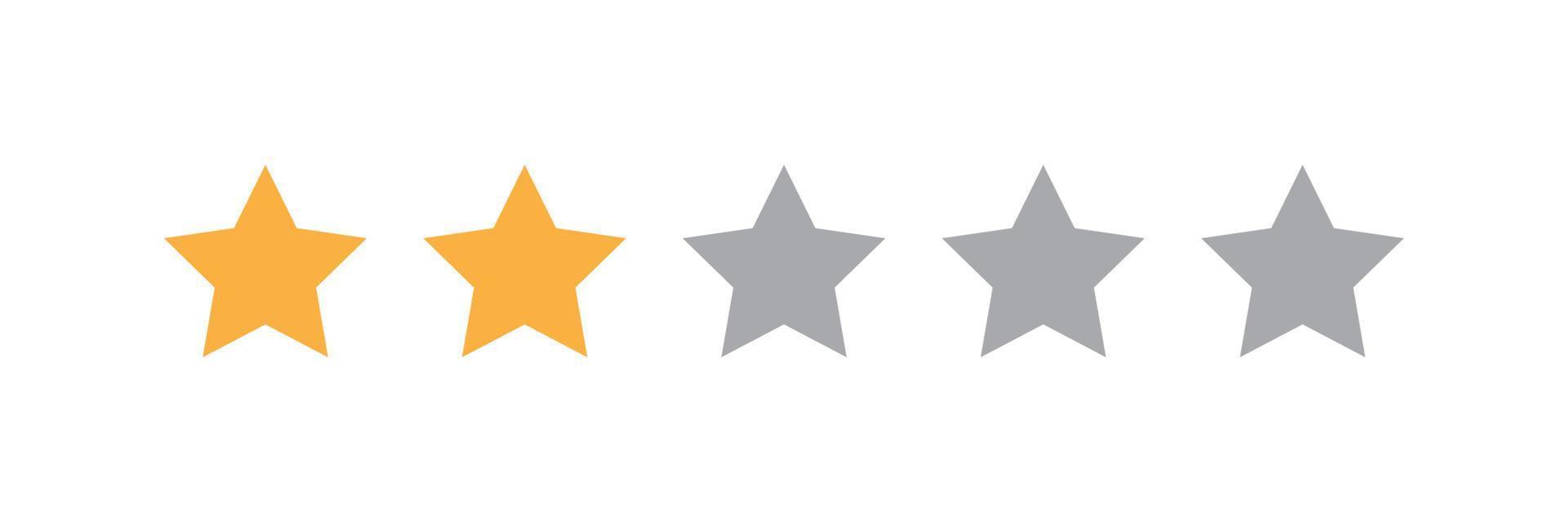 Two stars customer product rating review vector