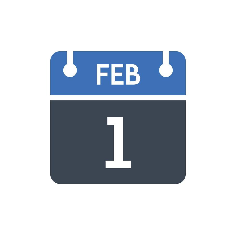 February 1 Calendar Date Icon vector