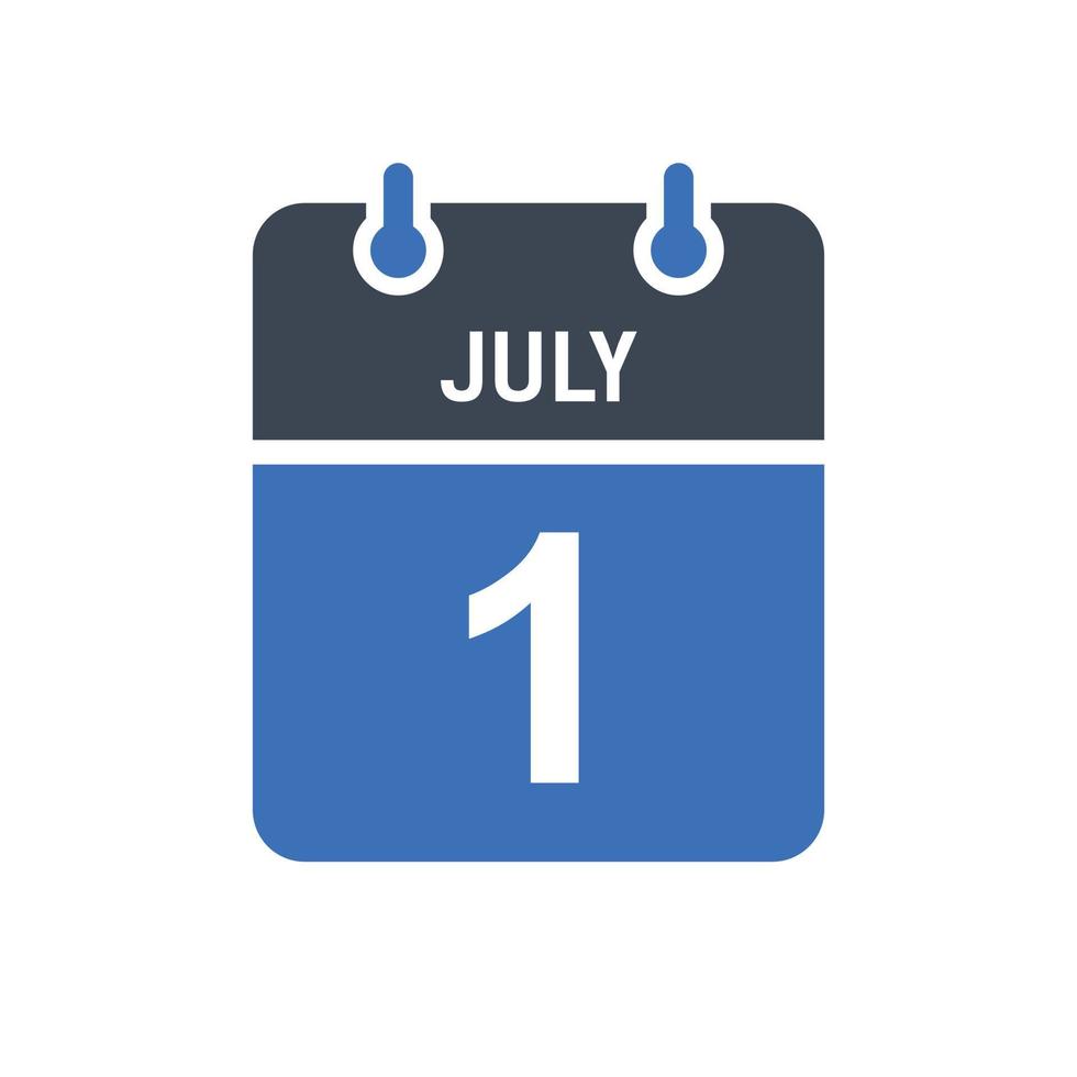 July 1 Calendar Date Icon vector