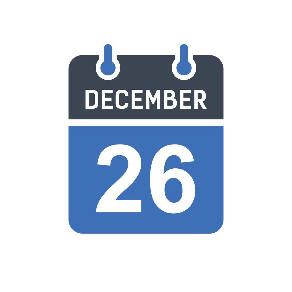 December 26 Calendar Date Icon vector