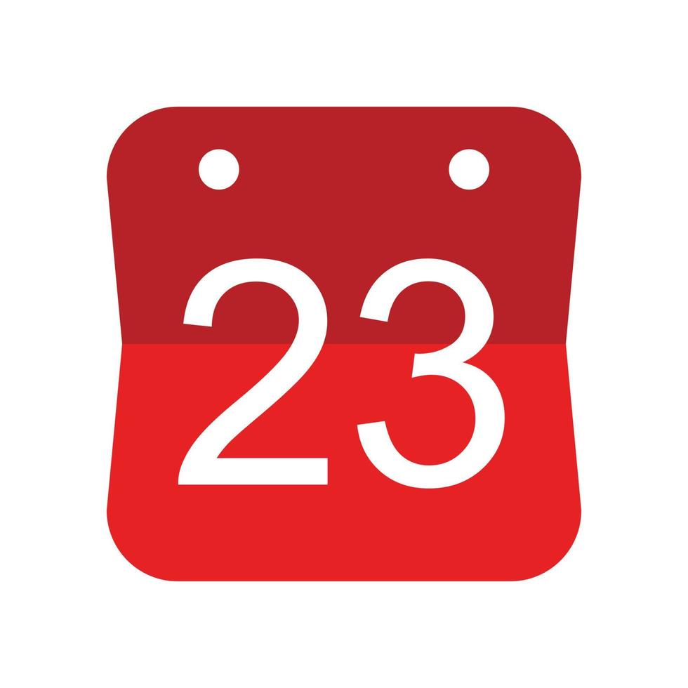 23 icono de fecha de evento, icono de fecha de calendario vector
