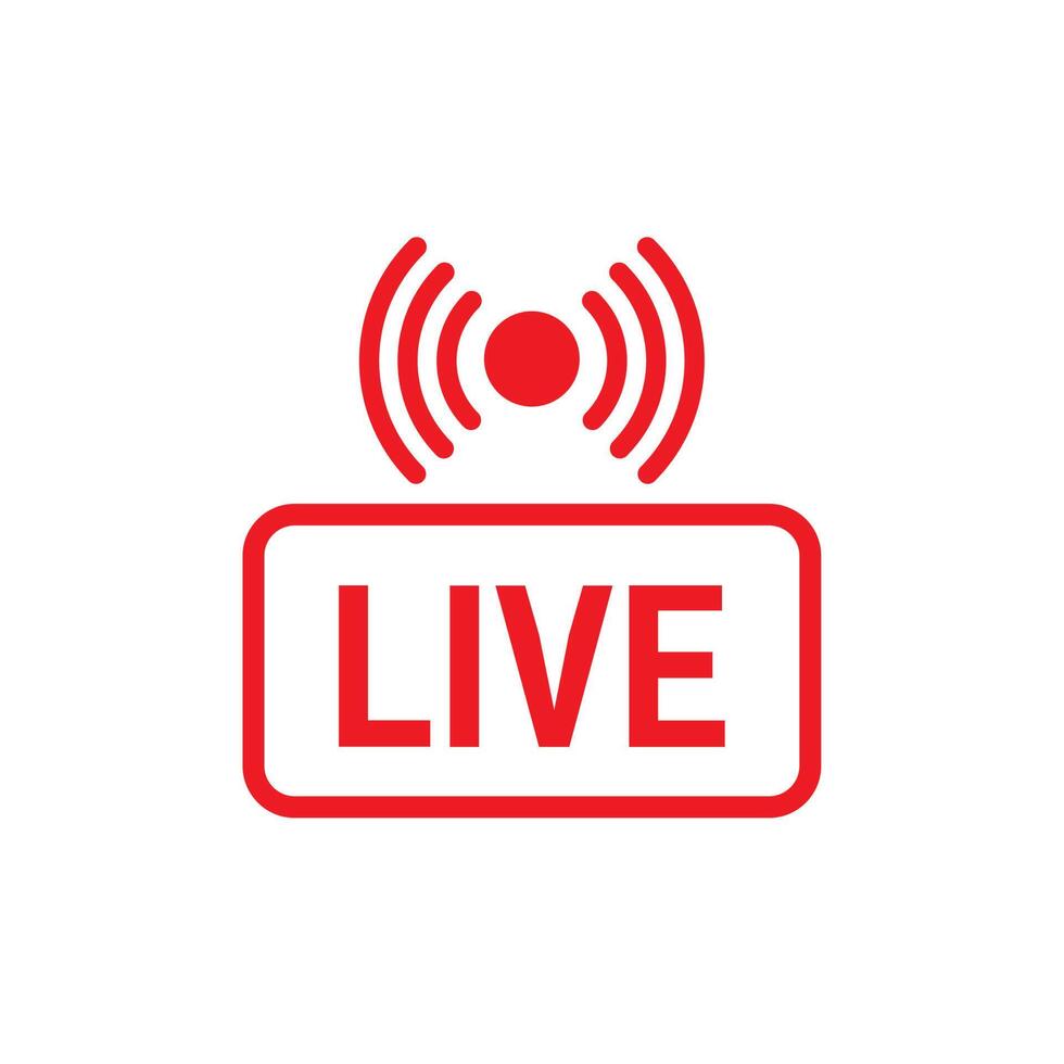 Live Stream, Live Icon, Live Streaming Icon Symbol vector