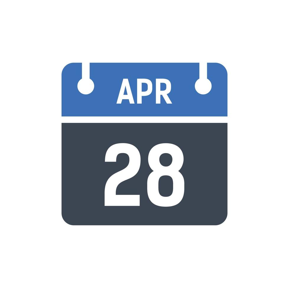 April 28 Calendar Date Icon vector