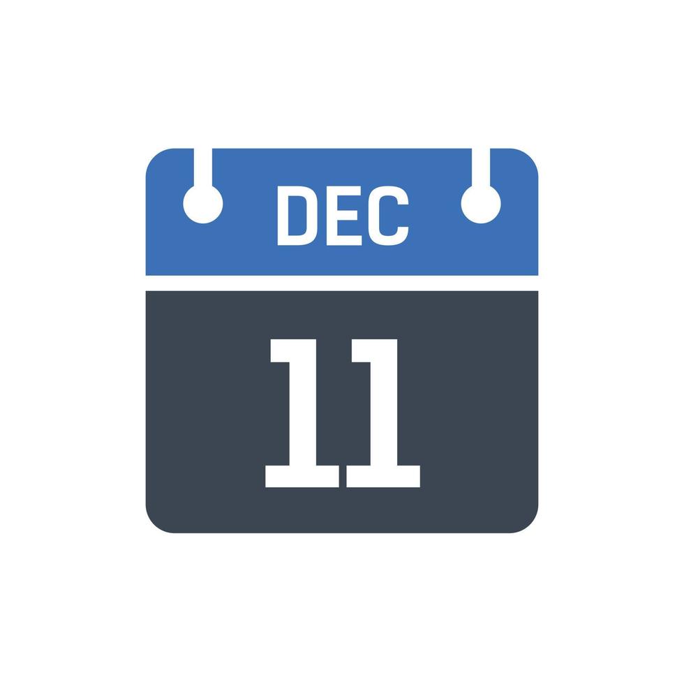 December 11 Calendar Date Icon vector