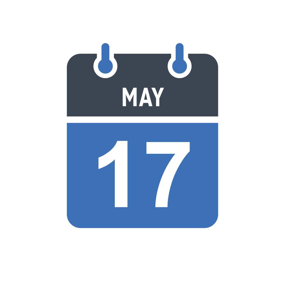 May 17 Calendar Date Icon vector