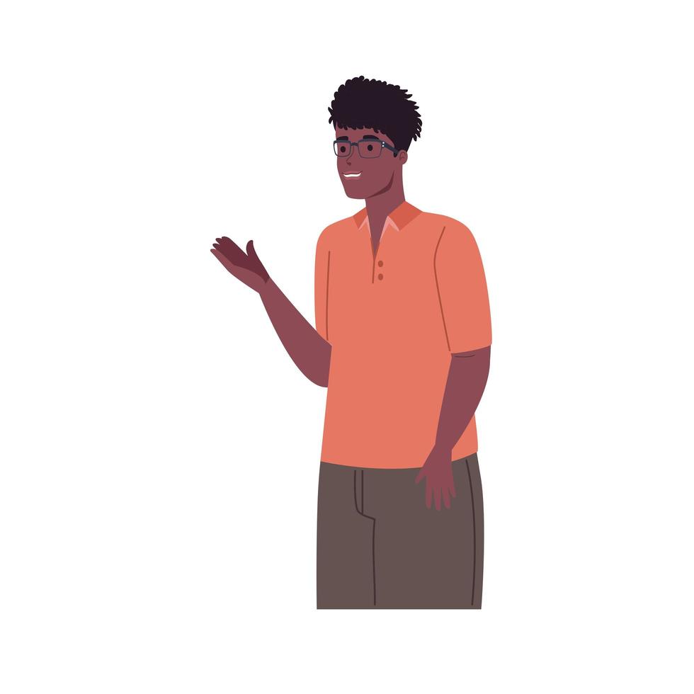 young man african greeting vector