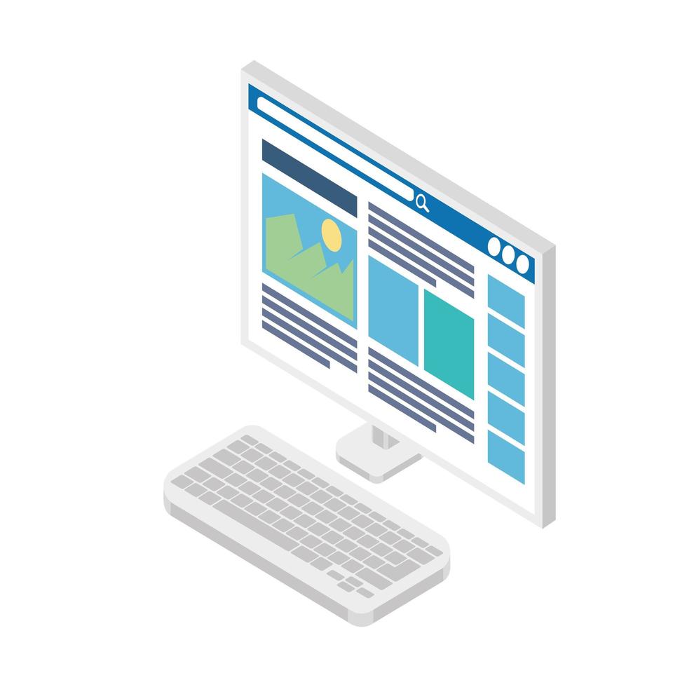 computer with web page vector