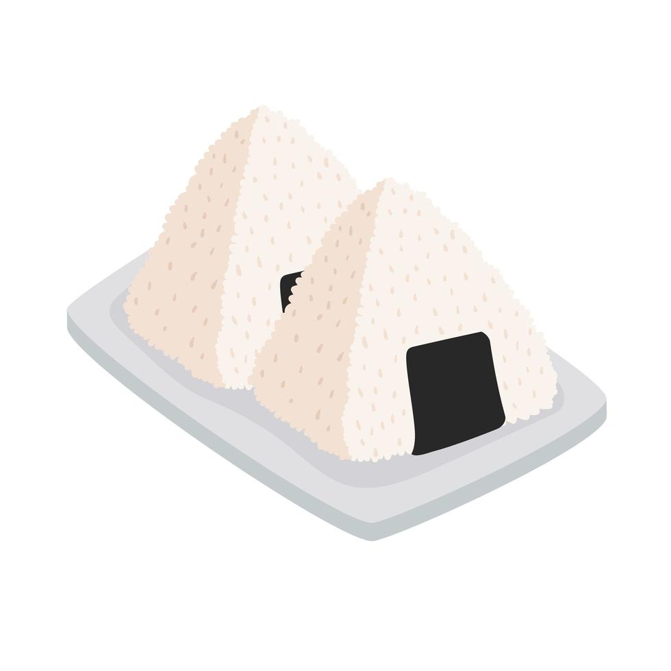 onigiri japanese food vector