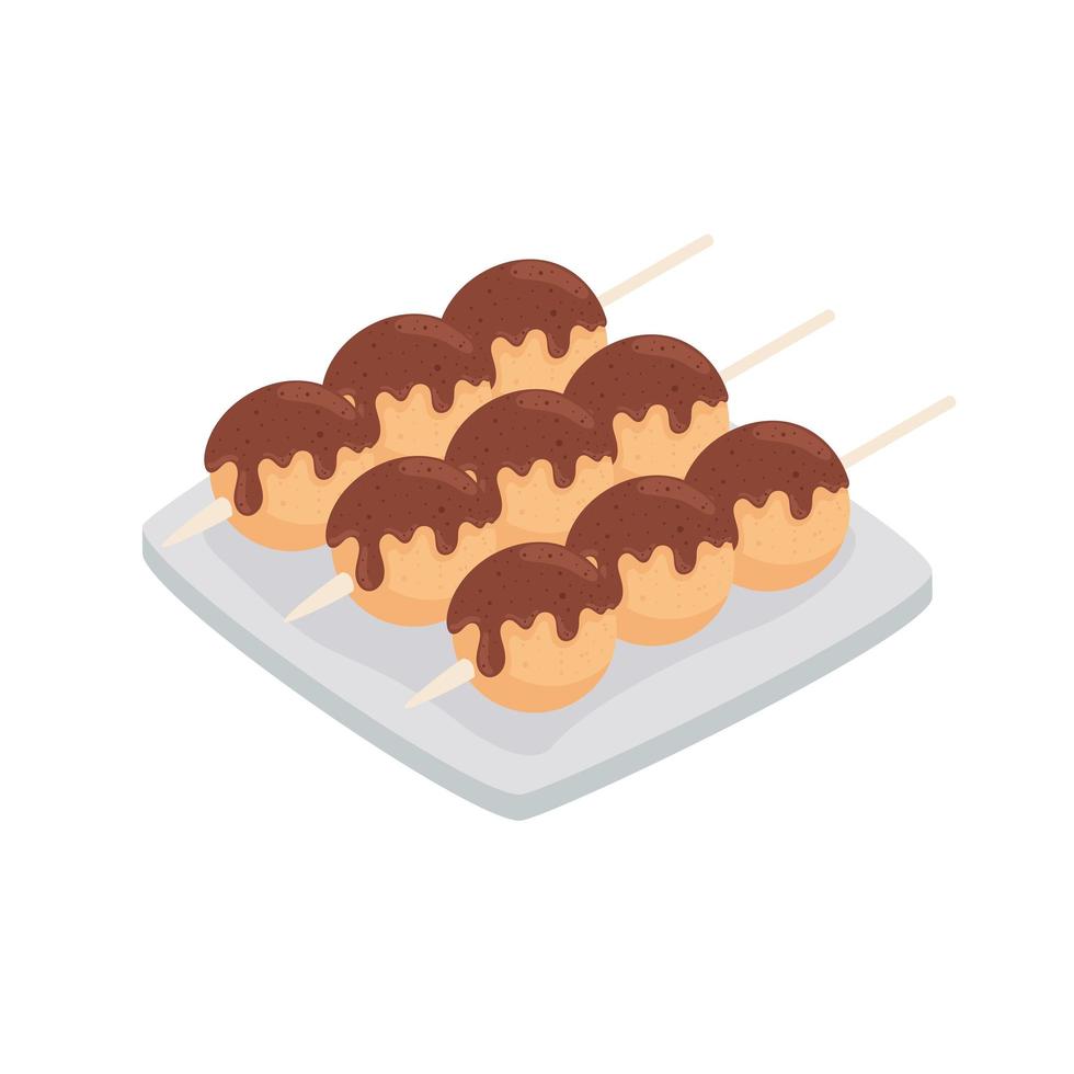 icono de bola de takoyaki o pulpo vector