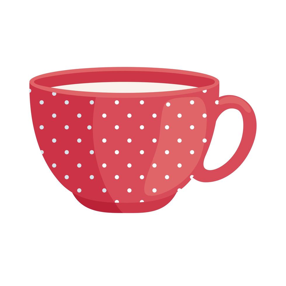 cup ceramic red with dots vector