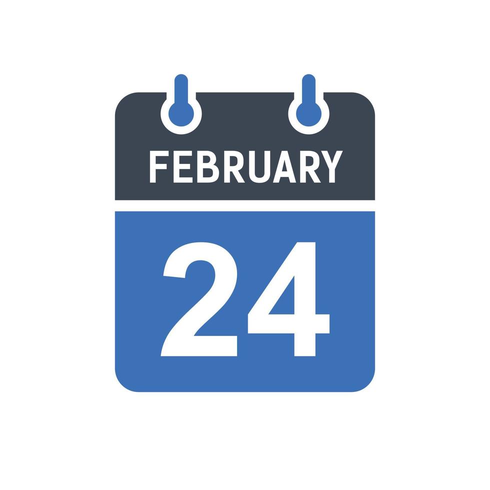 February 24 Calendar Date Icon vector