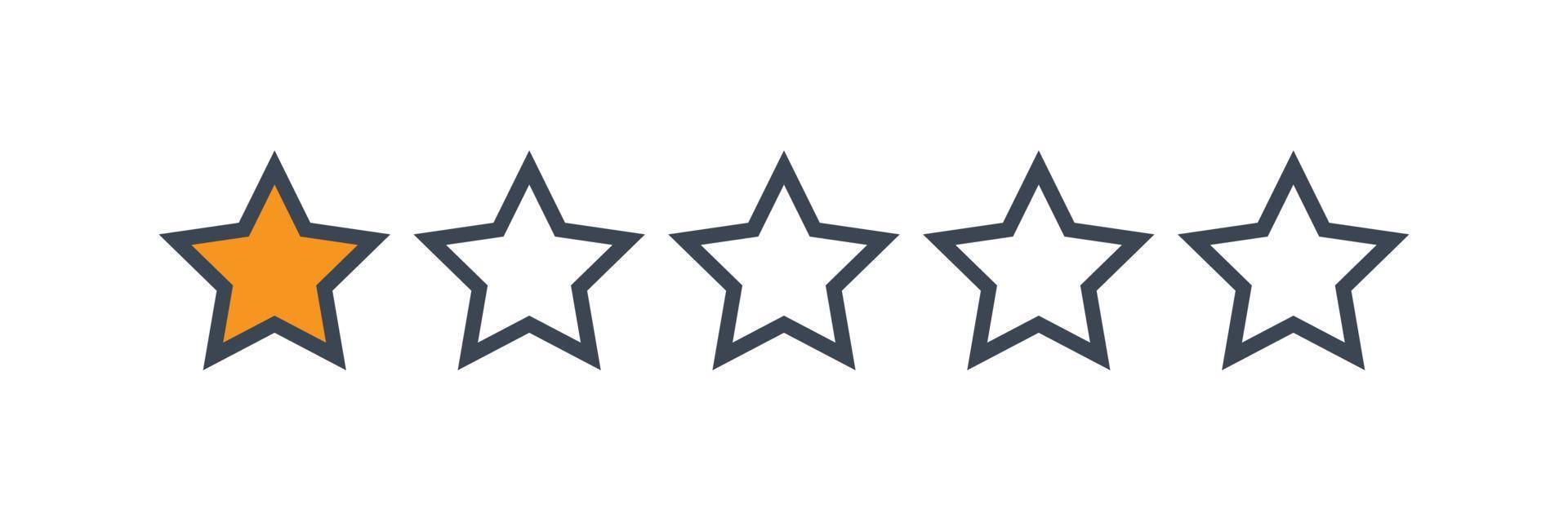 One stars customer product rating review vector