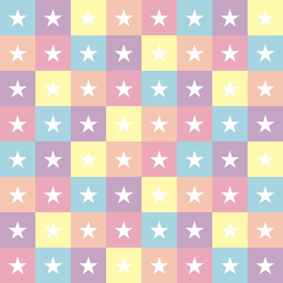 Cute star geometric pattern pastel background vector