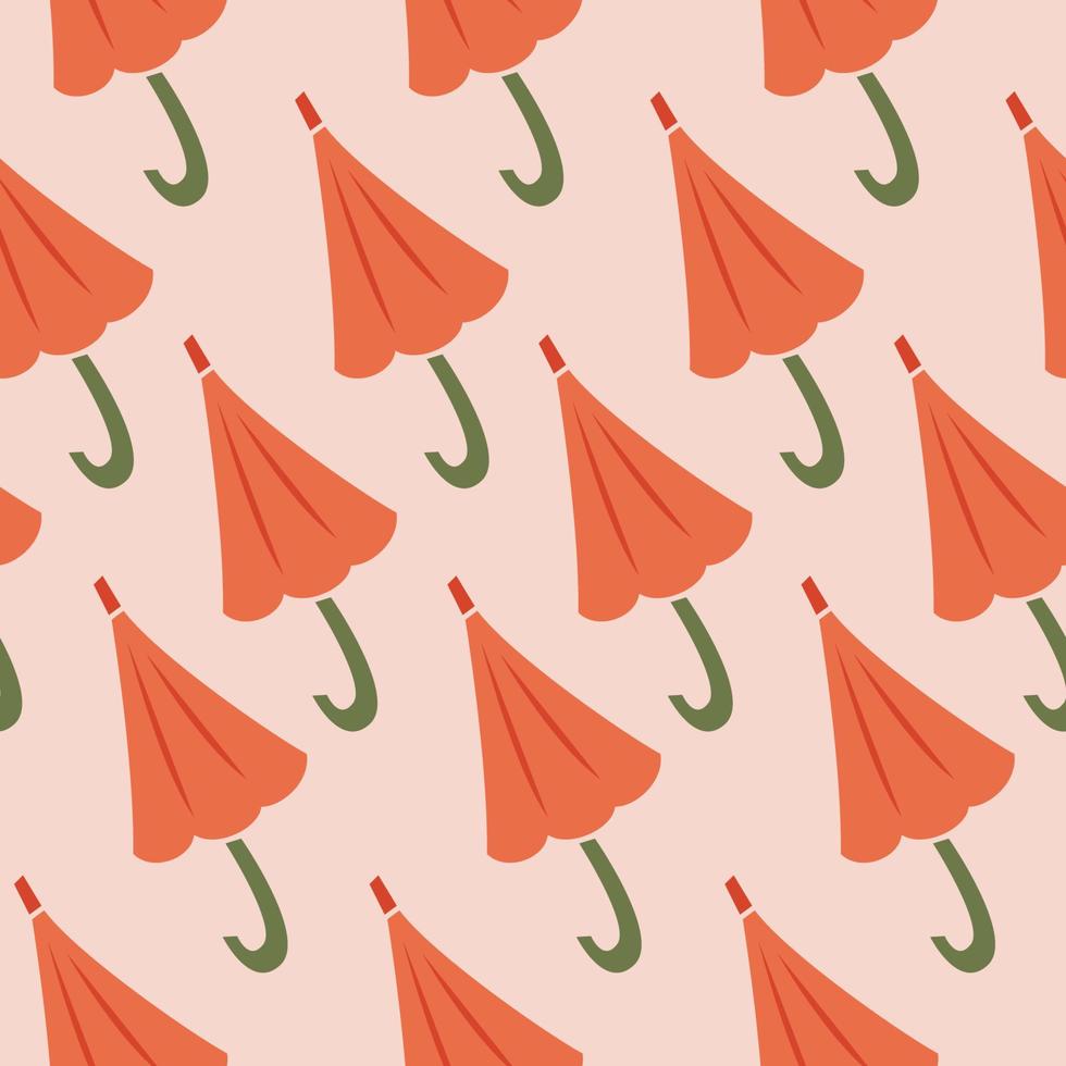 paraguas naranja lindo estilo vector de patrones sin fisuras. fondo de colores de moda de otoño. elementos de dibujos animados decorativos lindos. gráfico de ilustración dibujada a mano para impresión, papel pintado, textil.