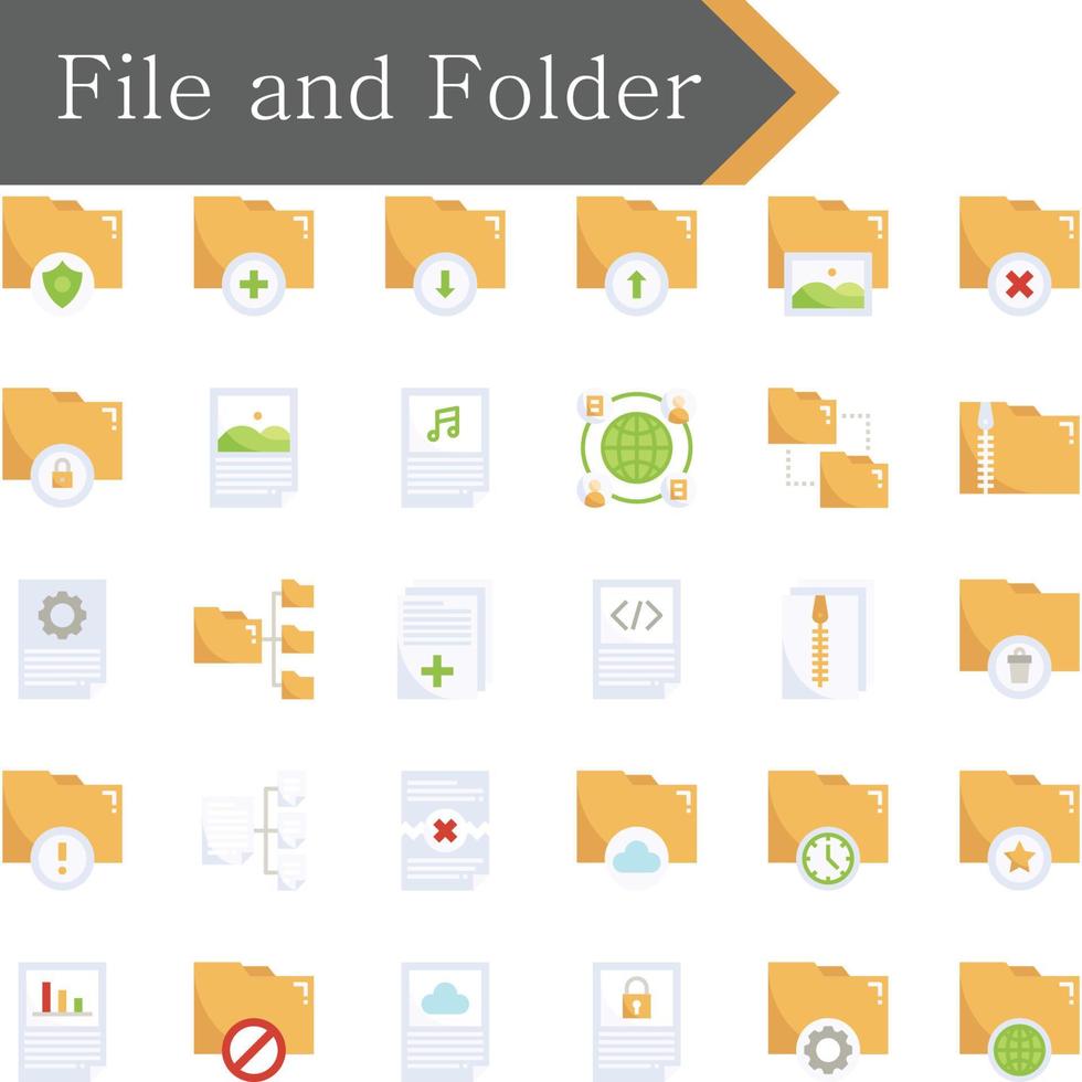 files and folders icons Design vector