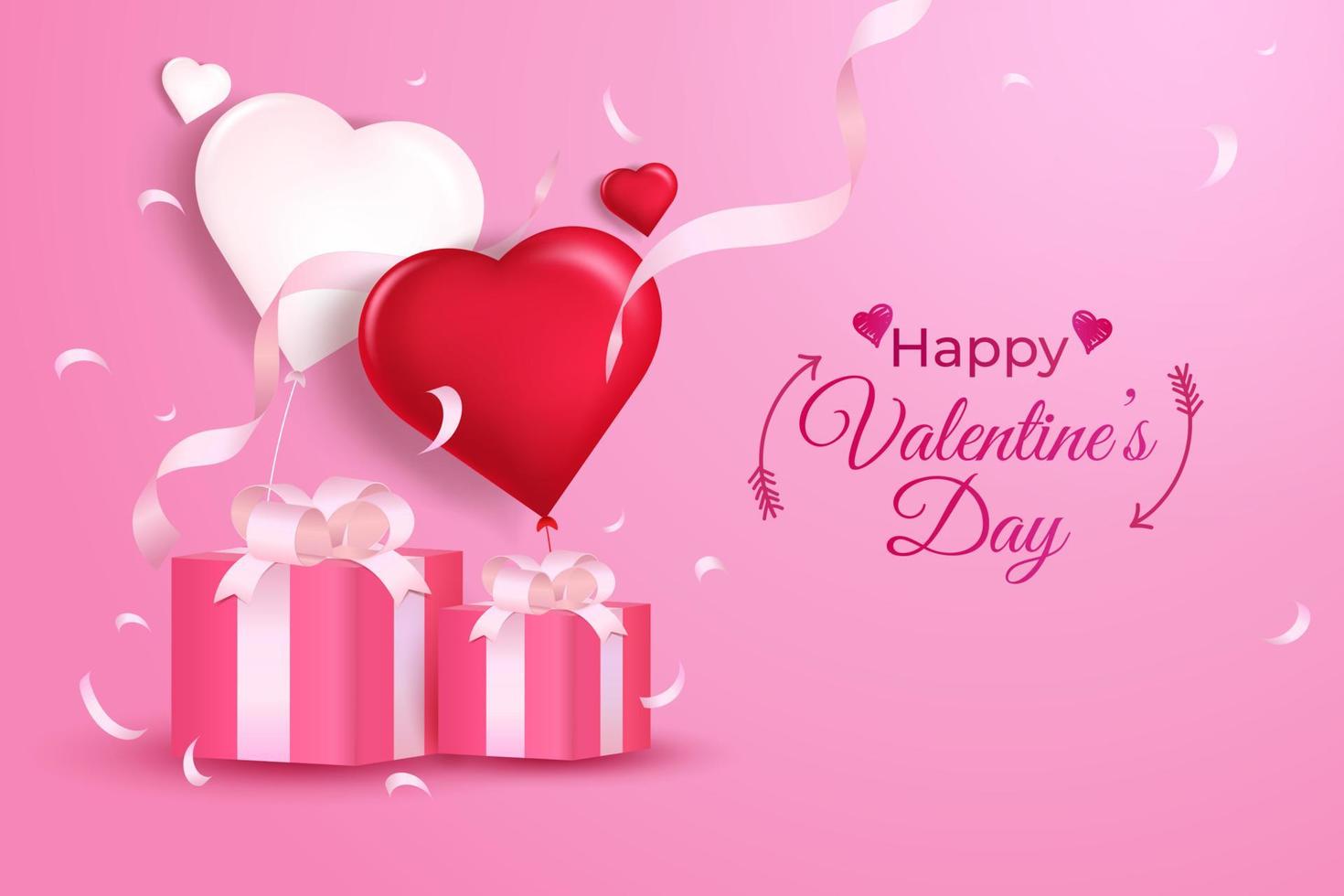 happy valentines day. gifts for romantic couple vector