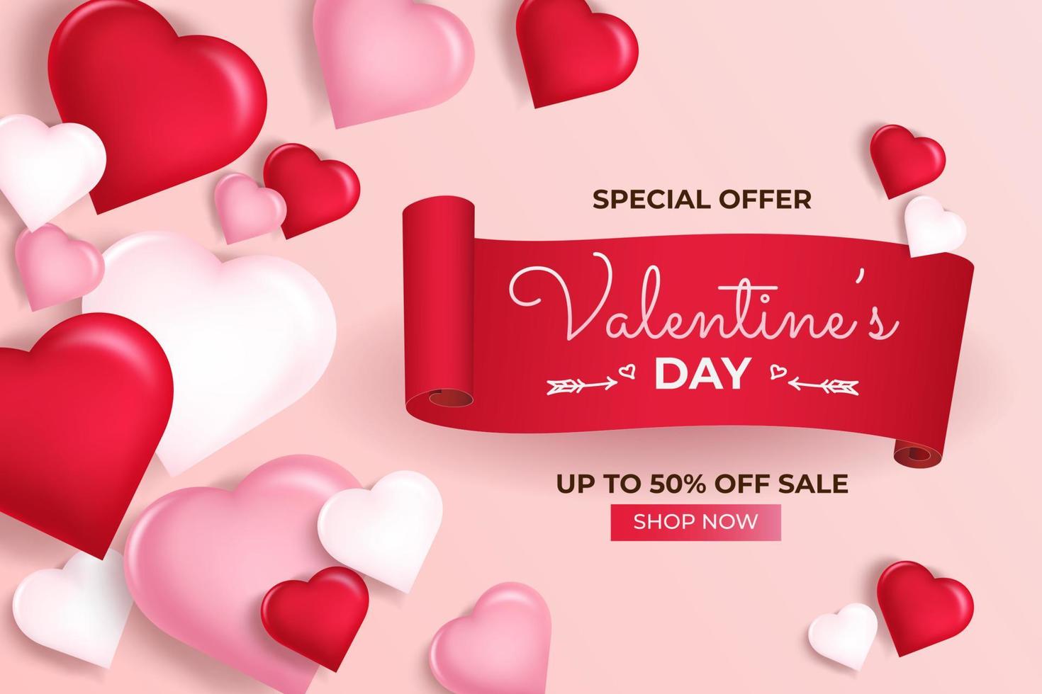 happy valentines day. beautiful love decoration vector