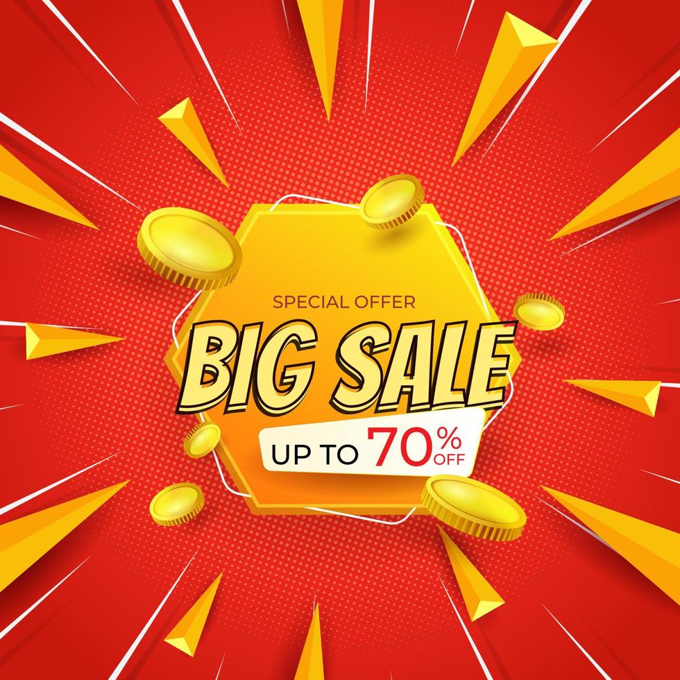 Big sale background and promo template. vector