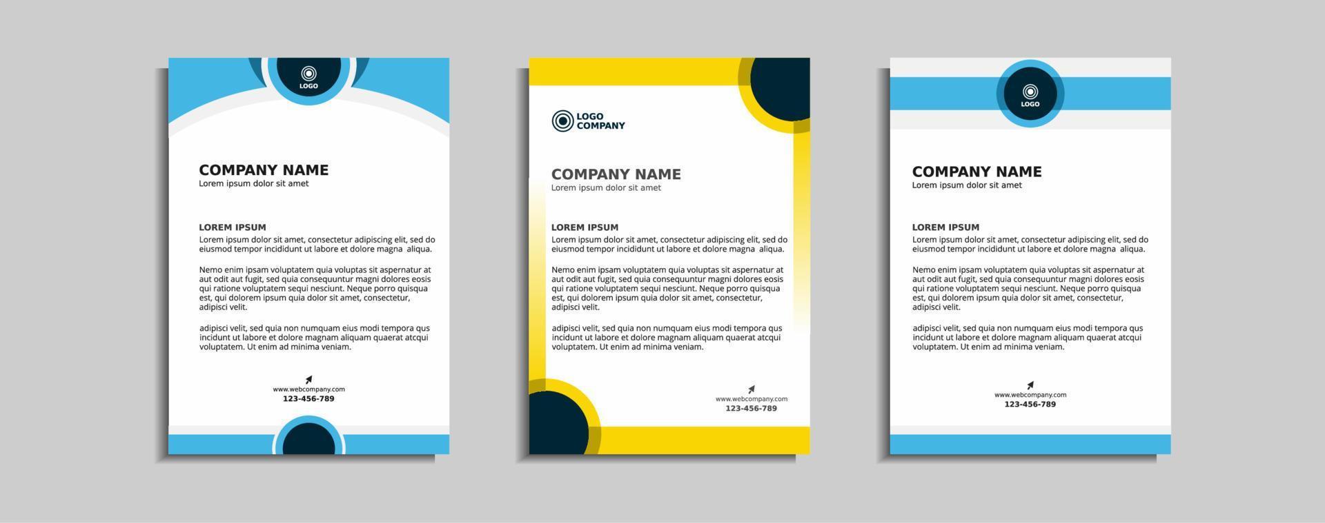 modern corporate letterhead template design vector