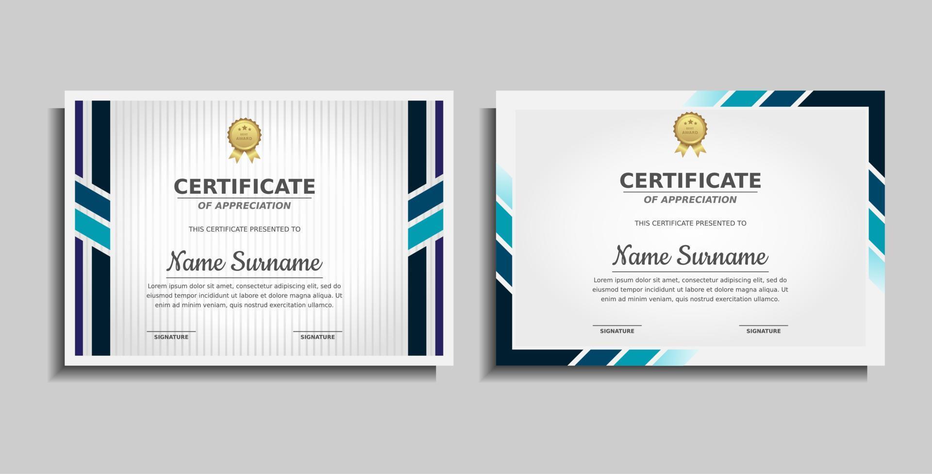 achievement award certificate design template vector