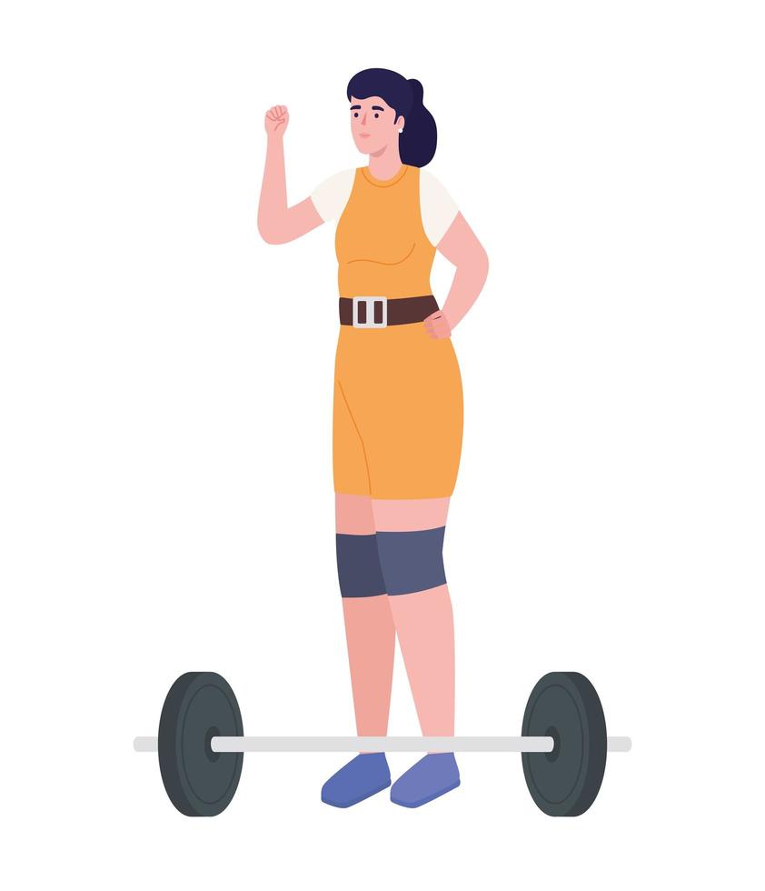 female athlete with dumbbell vector