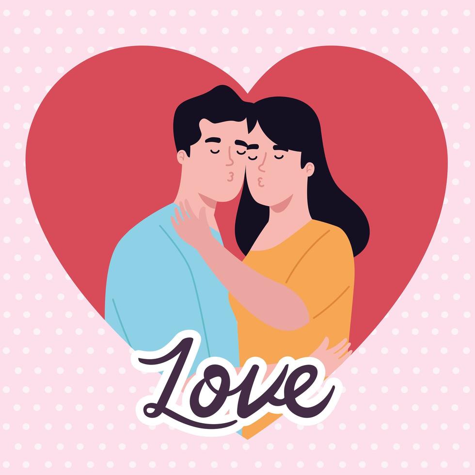 couple kissing inside heart 5261936 Vector Art at Vecteezy