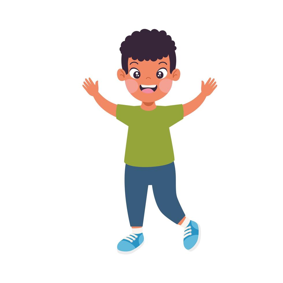 boy with hand up vector