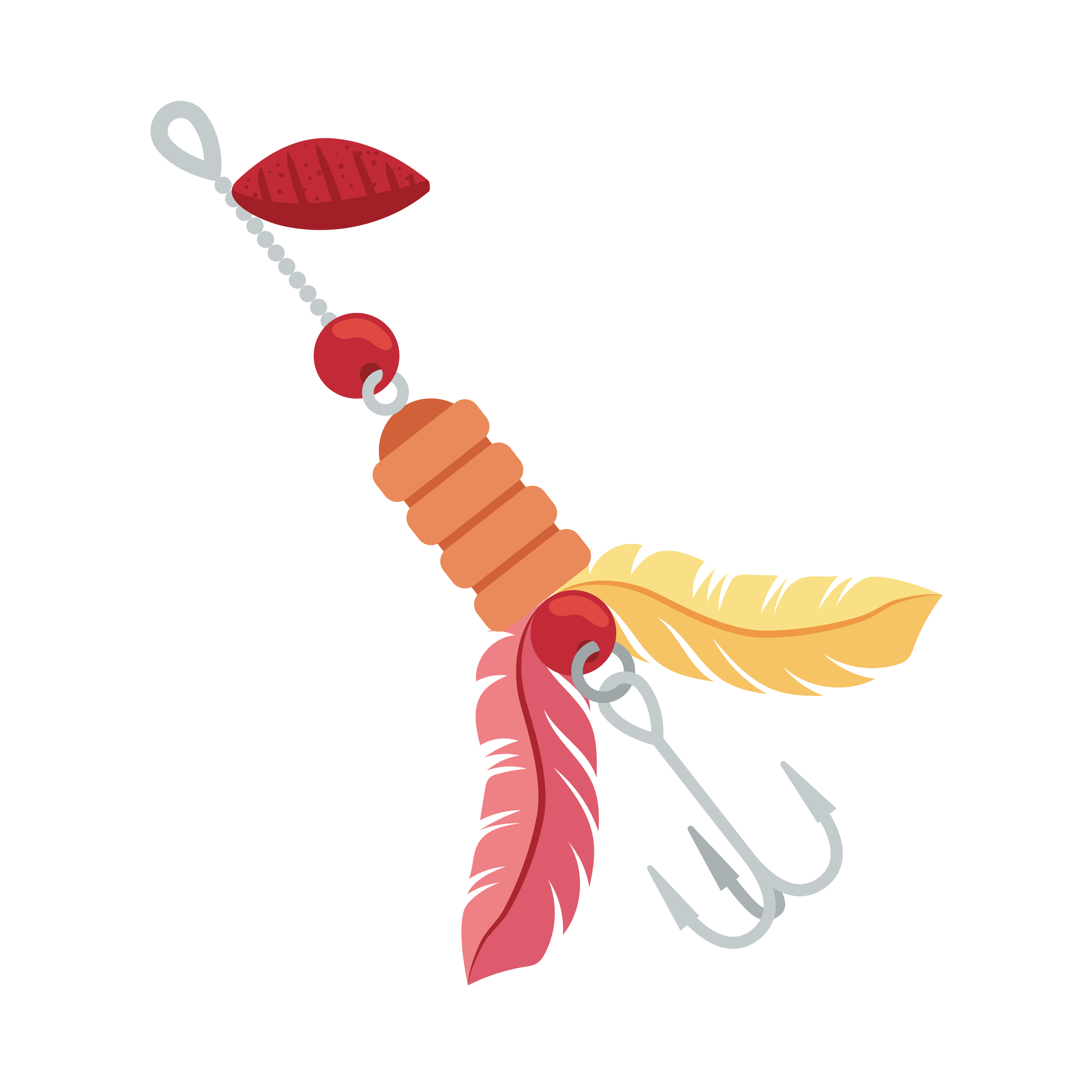 fishing lure with feathers 5261973 Vector Art at Vecteezy