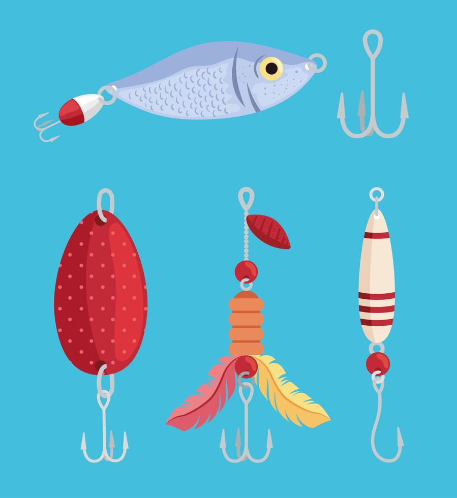 different fishing lures vector