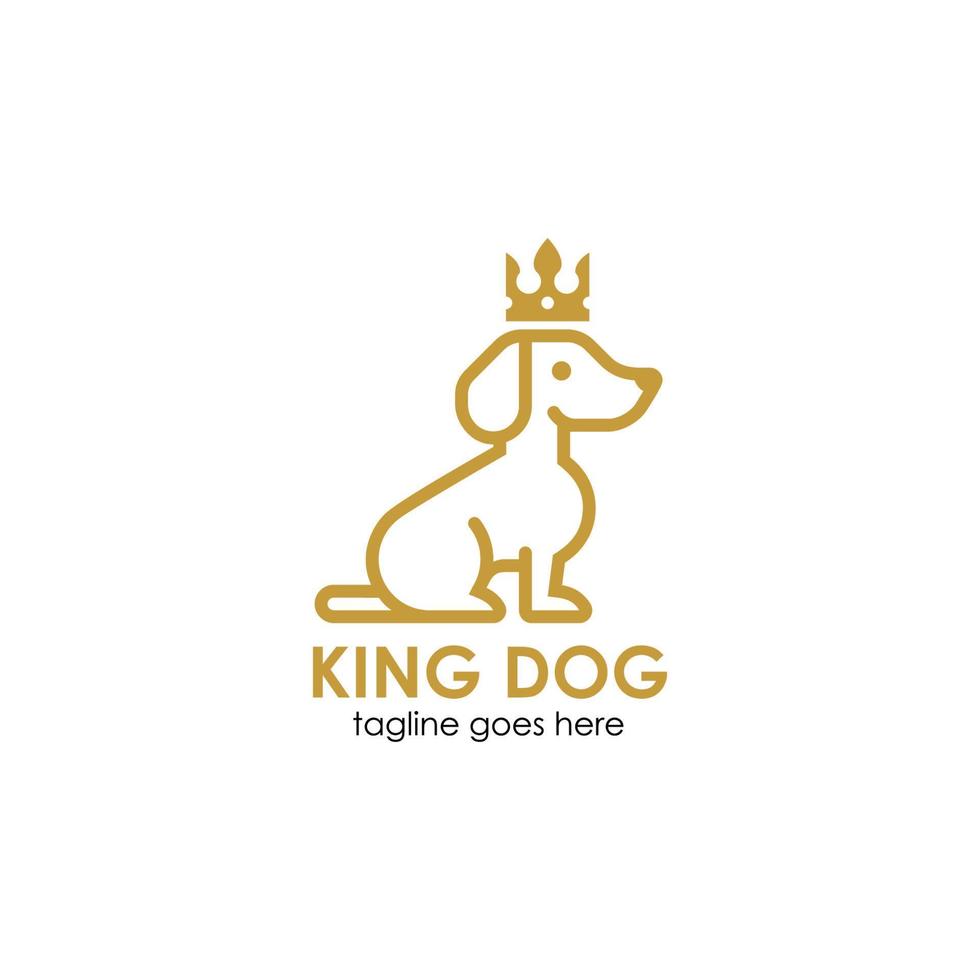 plantilla de diseño de logotipo de perro rey vector